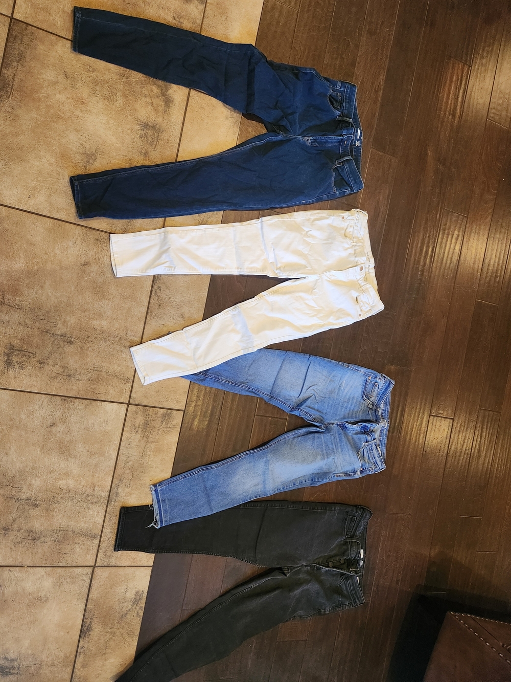 4 OLD NAVY Mixed Jeans Bundle - Dark Blue, White, Light Blue, Black